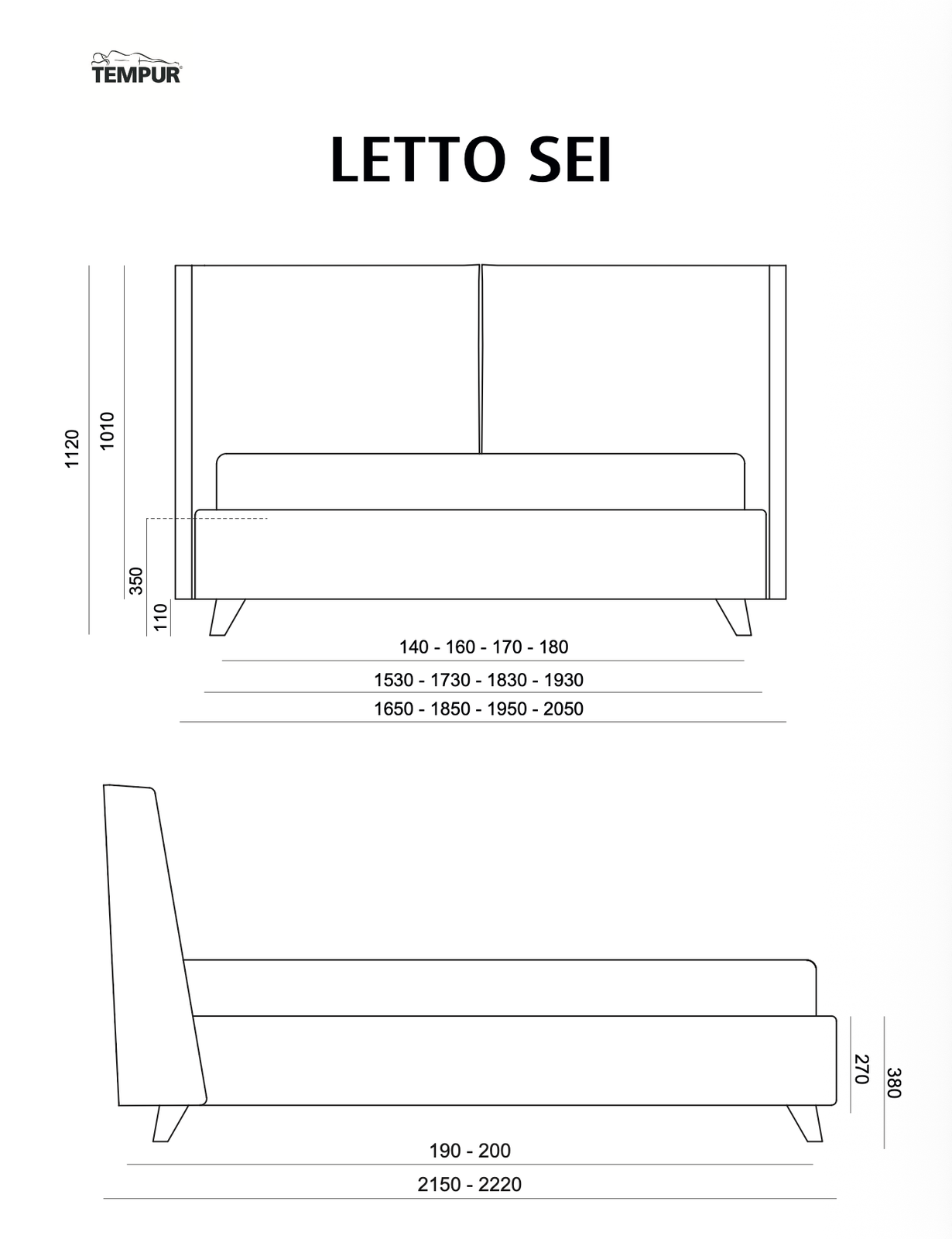Misure TEMPUR SEI